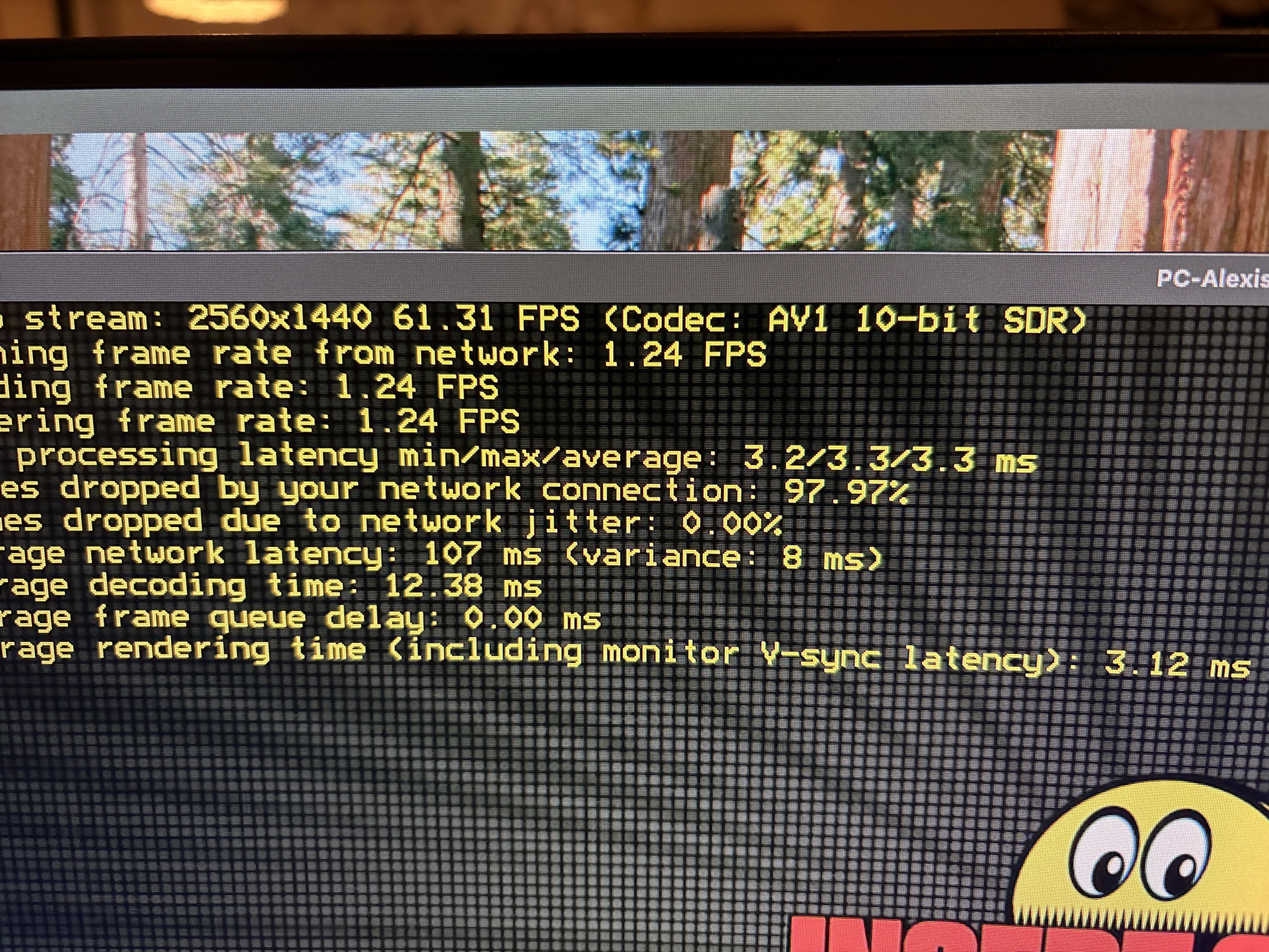 Encoder settings on the RTX host